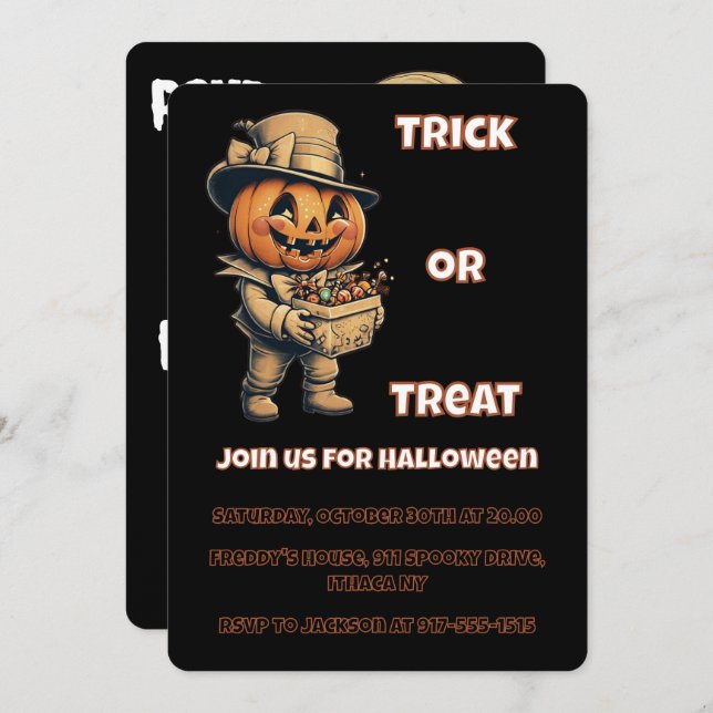 Jack o lantern Halloween Party  Invitation (Front/Back)