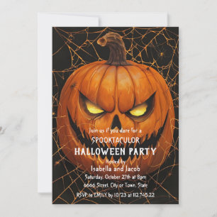 Jack O Lantern Halloween Party Invitation Spooky P
