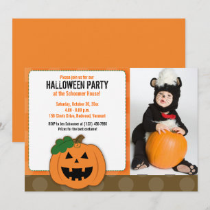 Jack O Lantern Halloween Party Photo Invitation