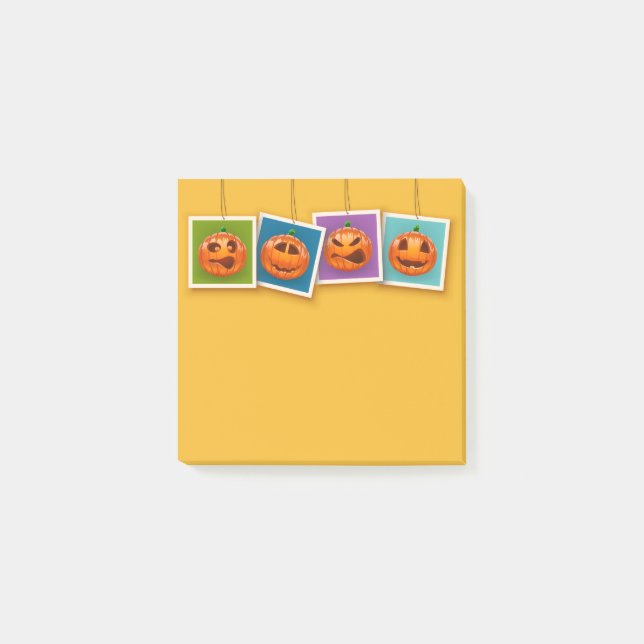 Jack-O-Lantern Halloween Post-It Notes (Front)