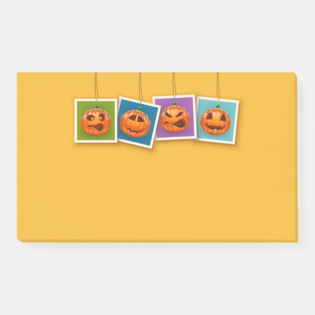 Jack-O-Lantern Halloween Post-It Notes (Front)
