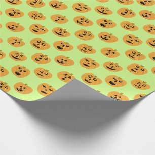 Jack-O-Lantern Halloween PUMPKIN Pattern Gift Wrapping Paper