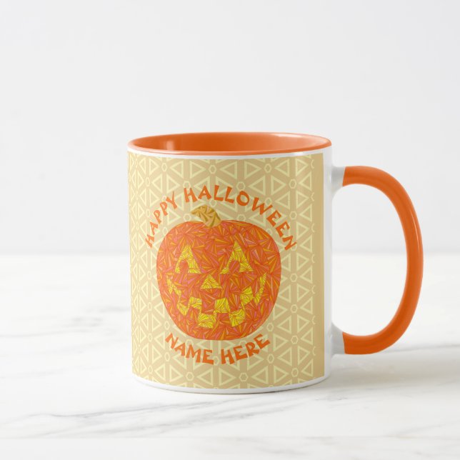 Jack O Lantern Halloween Pumpkin Personalised Mug (Right)