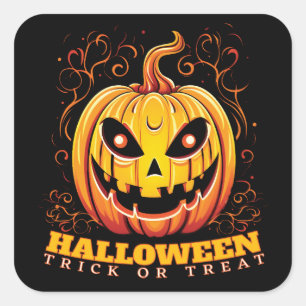 Jack-O-Lantern Halloween Pumpkin poster Square Sticker