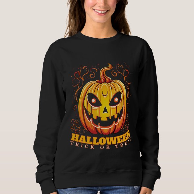 Jack-O-Lantern Halloween Pumpkin  Sweatshirt (Front)