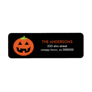 Jack O Lantern Halloween Return Address Label