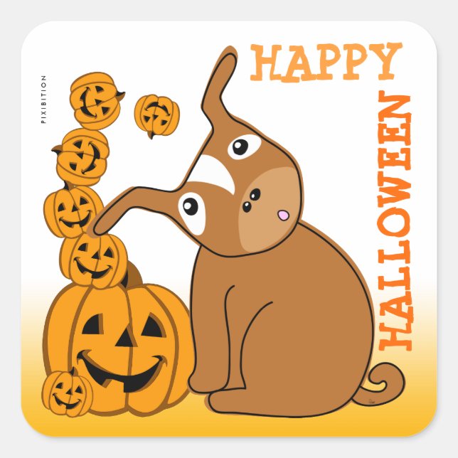 Jack O Lantern Halloween Sticker Puppy 3 (Front)