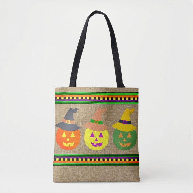 Jack o" Lantern Halloween Tote Bag (Front)
