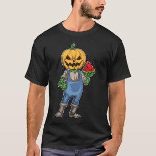 Jack O Lantern Halloween Watermelon T-Shirt