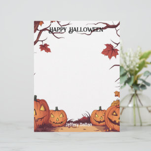 Jack O Lantern Happy Halloween Custom Letterhead