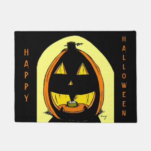 Jack o' Lantern "Happy Halloween" Seasonal Doormat