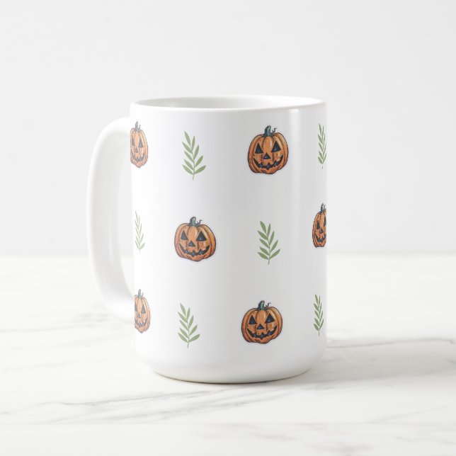 Jack O' Lantern Happy Haloween Coffee Mug (Front Left)