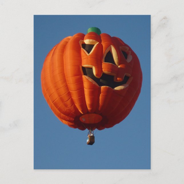 Jack-O-Lantern Hot Air Balloon Postcard (Front)