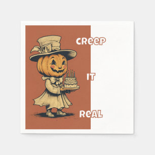 Jack o Lantern in Orange Napkin