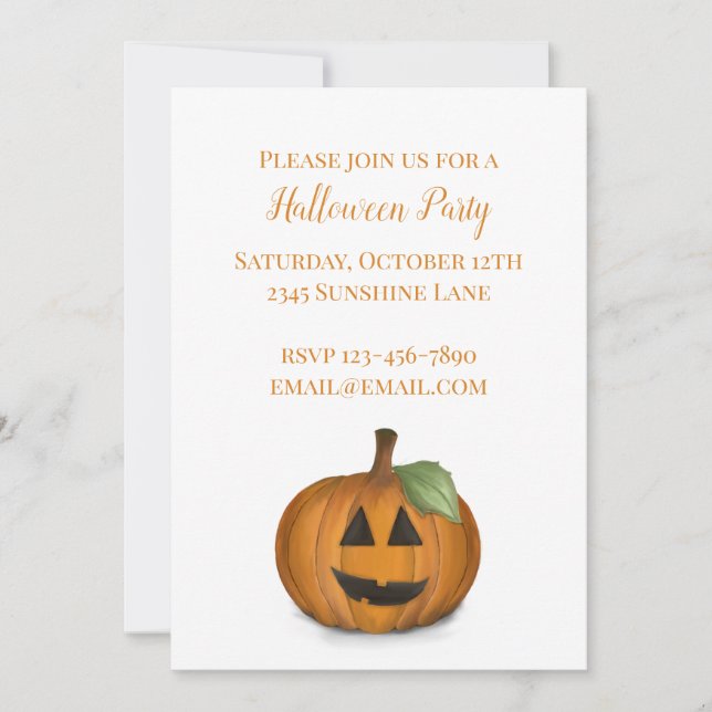 Jack O Lantern in Pumpkin Patch Announcement (Front)