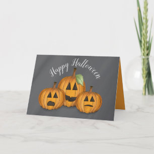Jack O Lantern in Pumpkin Patch Card