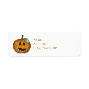 Jack O Lantern in Pumpkin Patch Label Return Address Label