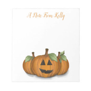 Jack O Lantern in Pumpkin Patch Notepad