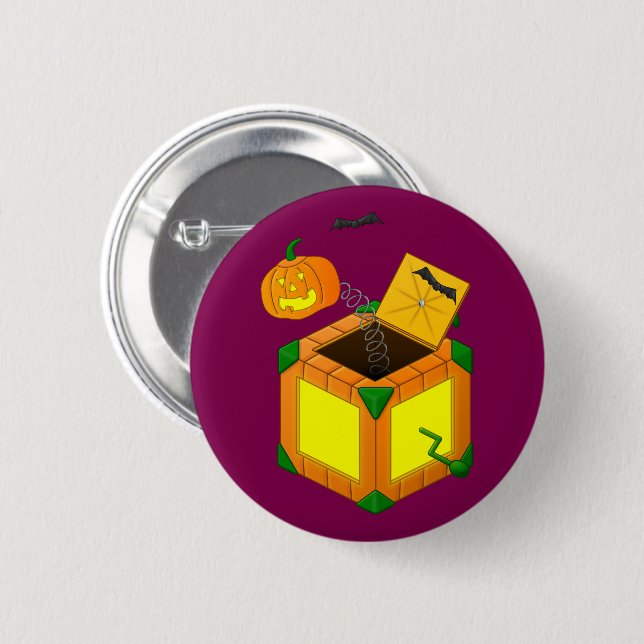 Jack-o-Lantern-in-the-Box -  6 Cm Round Badge (Front & Back)
