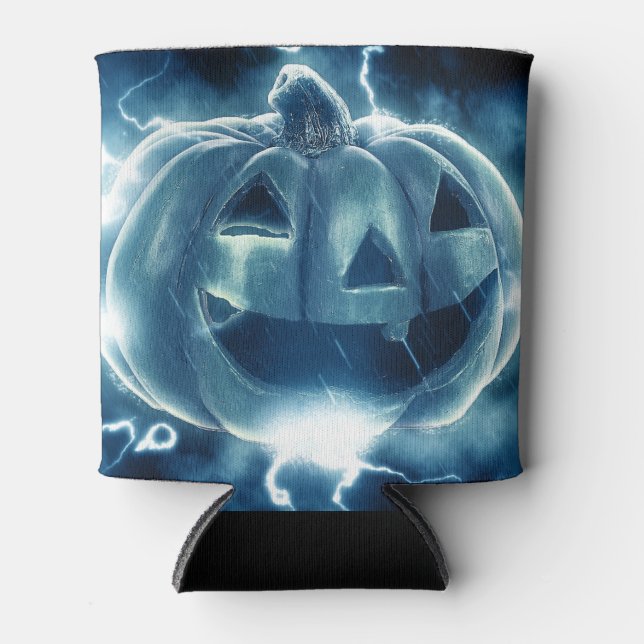  jack-o-lantern in the rain can cooler (Front)