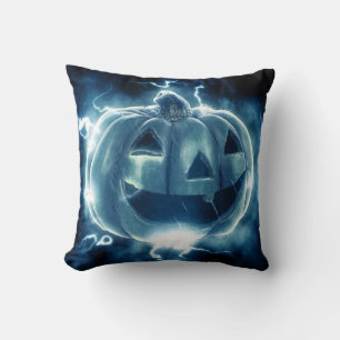 jack-o-lantern in the rain cushion