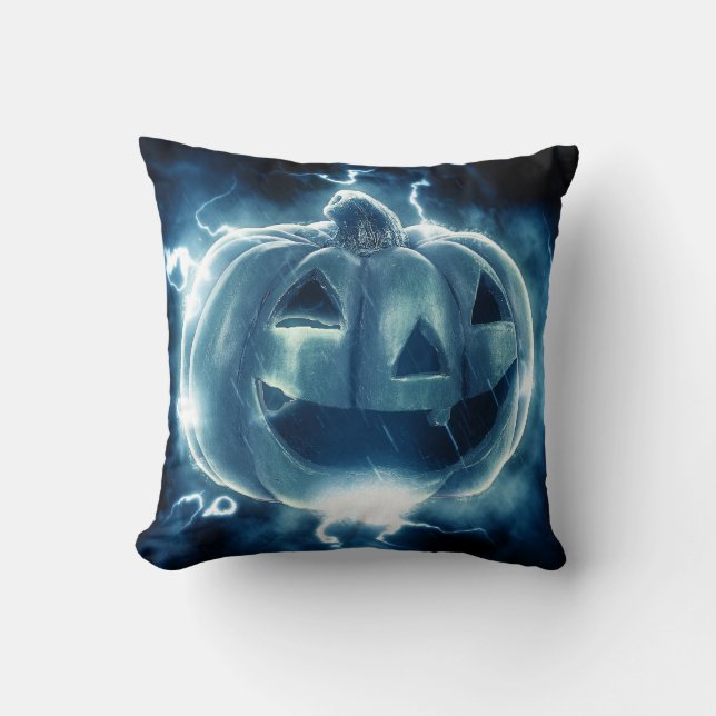  jack-o-lantern in the rain cushion (Front)