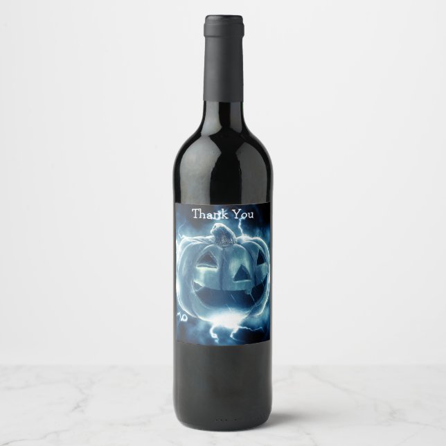  jack-o-lantern in the rain wine label (Front)
