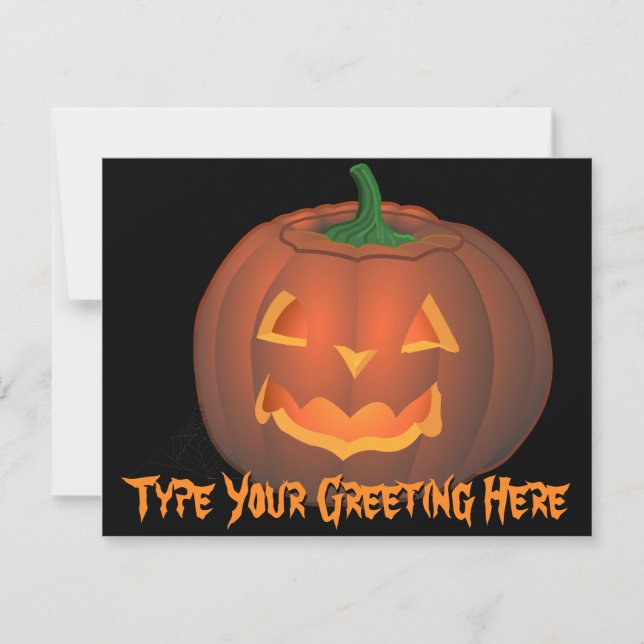 Jack-o-Lantern Invitations Custom Halloween Cards (Front)