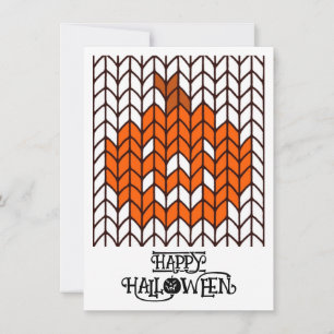 JACK-O-LANTERN KNIT 4.5x6.25 Flat Halloween Card