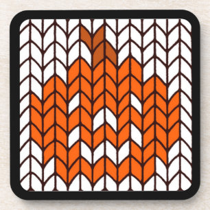 JACK-O-LANTERN KNIT Hard Plastic Coasters