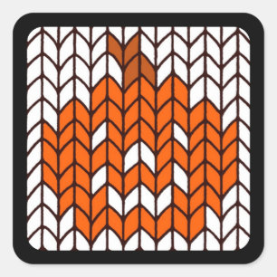 JACK-O-LANTERN KNIT Small Square Stickers