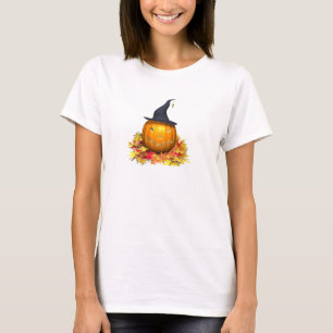 Jack-O-Lantern & Leaves- T-Shirt