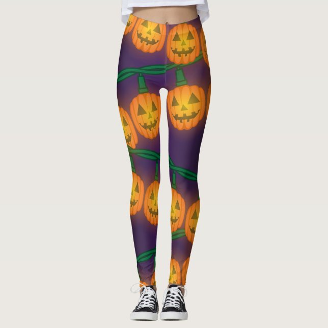 Jack O Lantern Lights Leggings (Front)