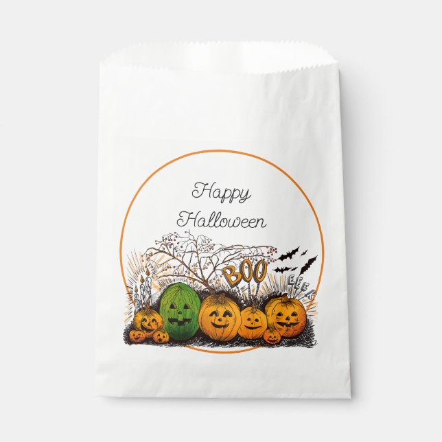 Jack-O-Lantern Line Up Favour Bag (Front)