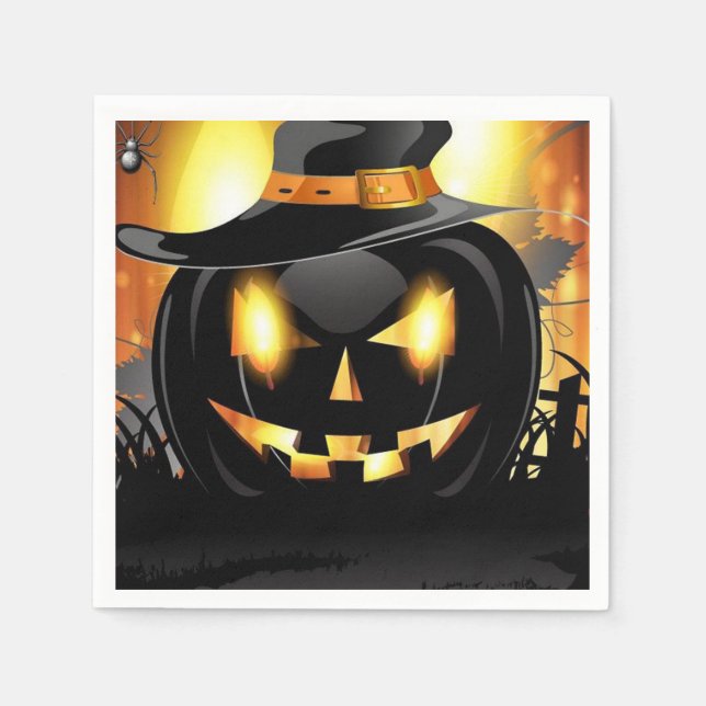 Jack-o-Lantern Napkin (Front)