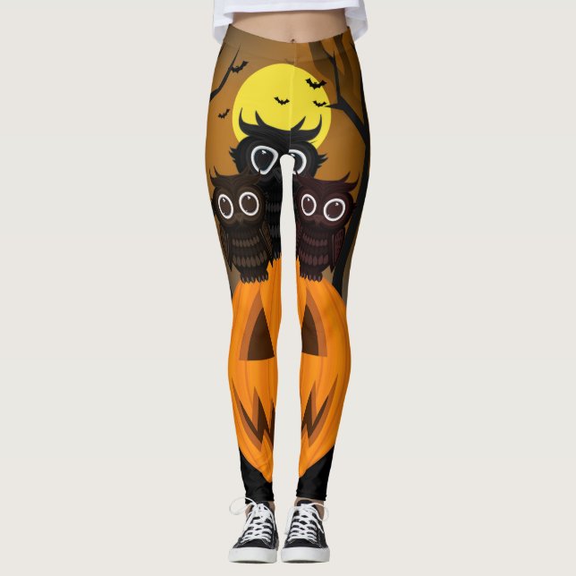 Jack O lantern & Owls Leggings (Front)