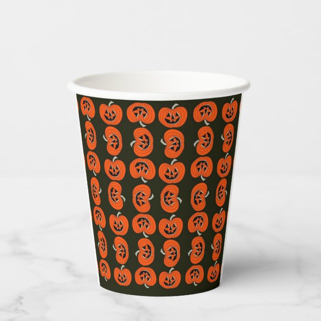 Jack-O-Lantern Paper Cups (Front)