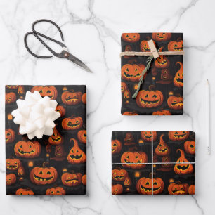 Jack-O-Lantern Party Wrapping Paper Sheet