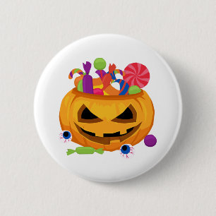 jack o lantern pumpkin 6 cm round badge