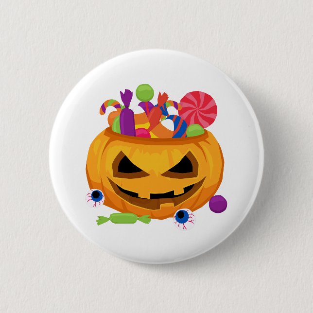 jack o lantern pumpkin 6 cm round badge (Front)