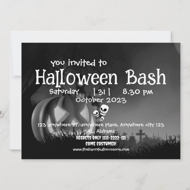 Jack o Lantern | Pumpkin Adult halloween party  Invitation (Front)