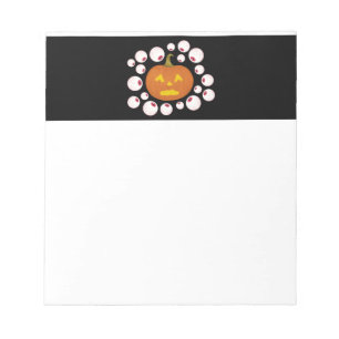 Jack-o-Lantern Pumpkin and Eyeballs in the Dark Notepad