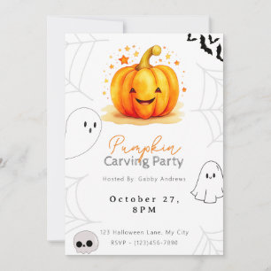 Jack-O' Lantern Pumpkin Carving Party Invitation