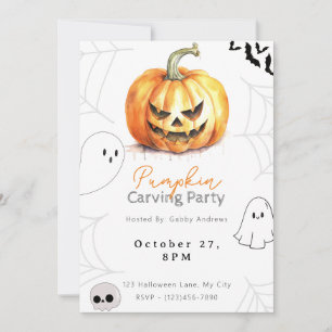 Jack-O' Lantern Pumpkin Carving Party Invitation