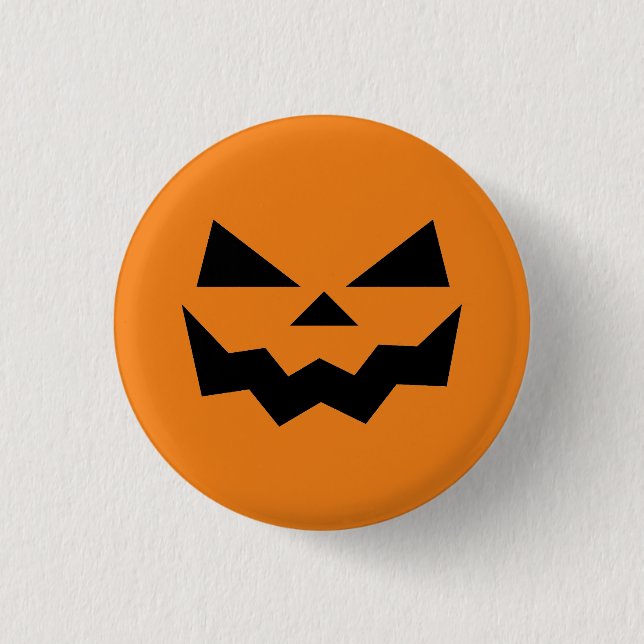 Jack-o-lantern pumpkin face  3 cm round badge (Front)