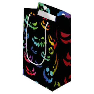Jack O Lantern Pumpkin Face Black and White Small Gift Bag
