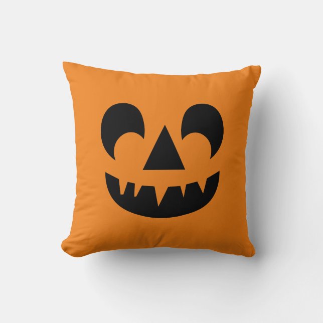 Jack O Lantern Pumpkin Face Cushion (Front)