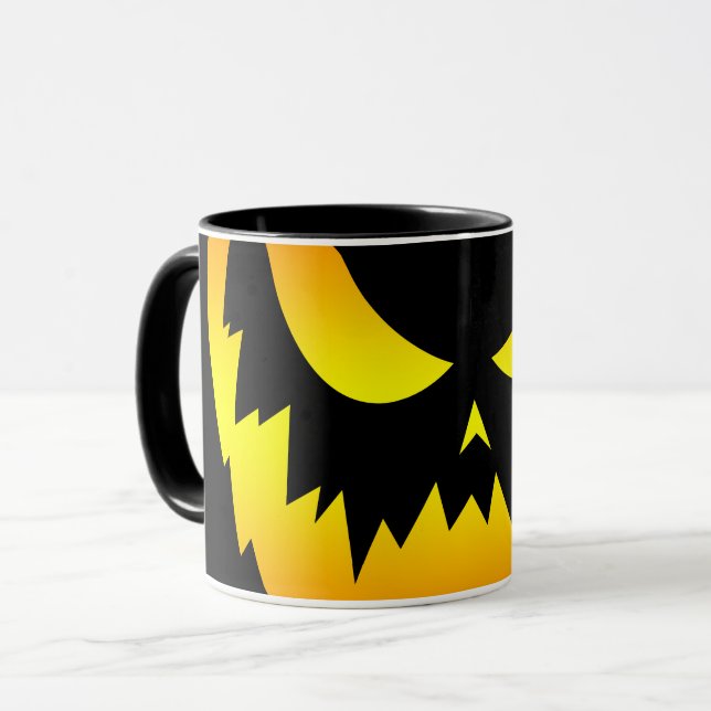 Jack O Lantern Pumpkin Face Gradient Mug (Front Left)