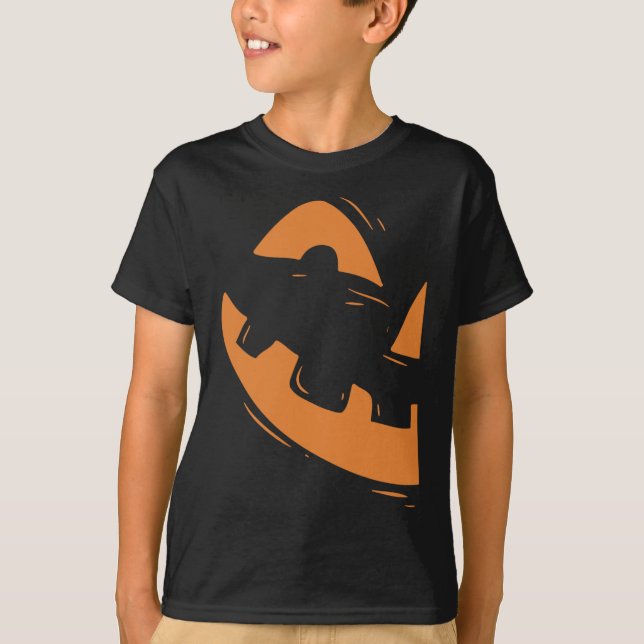 Jack-o-lantern Pumpkin Face Halloween Matching Cou T-Shirt (Front)