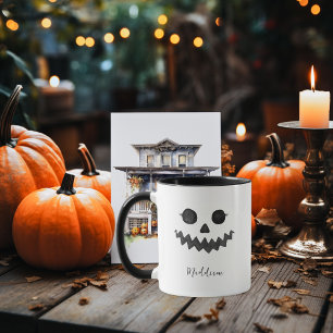 Jack O Lantern Pumpkin Face   Halloween  Mug